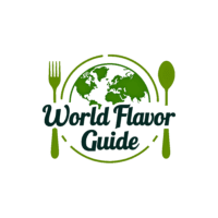 The World Flavor Guide blog logo, symbolizing a global culinary journey through diverse cuisines, flavors, and food traditions.